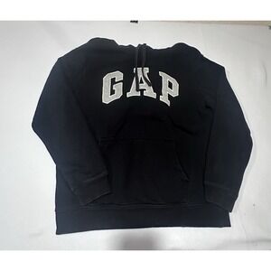 Gap Arch Logo Pullover Hoodie Sweatshirt Adult Unisex Med Black/Grey